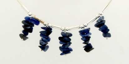 SPC SNAKE CHAIN WITH 5 LAPIS CHIP DROPS=