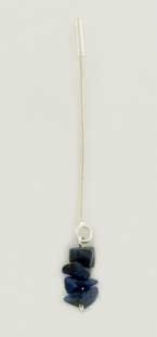 SPC SNAKE CHAIN LAPIS CHIPS DROP EARRING