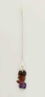 SPC SNAKE CHAIN TOURM CHIPS DROP EARRING