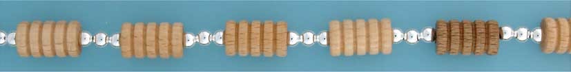 SPC CARVED WOOD/BEAD BRACELET