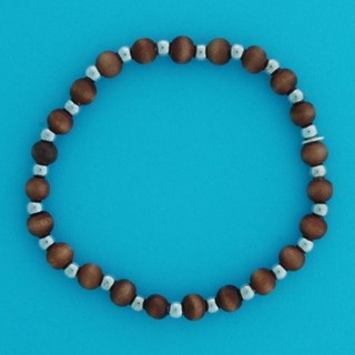 SPC WOOD BEAD ELASTIC BRAC