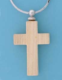 SPC 30x20mm WOODEN CROSS/16"COBRA CHAIN