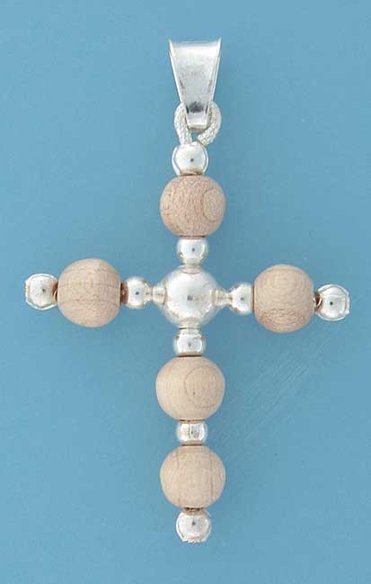 SPC WOODEN BEAD CROSS