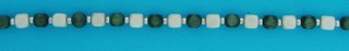 SPC GREEN/WHITE WOODEN BEAD BRAC