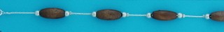 SPC DARK WOOD BEANS/BEADS BARLEY BRAC.