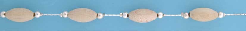SPC LIGHT WOOD BEANS/BEADS BARLEY CHAIN