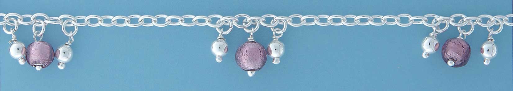 SPC  PURPLE MURANO BEAD BRACELET       =