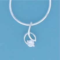 SPC 16"COBRA CHAIN/CZ SET FANCY PENDANT=