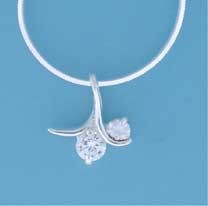 SPC 16"COBRA CHAIN/2 CZ SET FLOWER STUD=