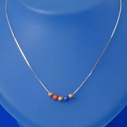 SPC 16" COBRA CHAIN WITH COLOURED BEADS=