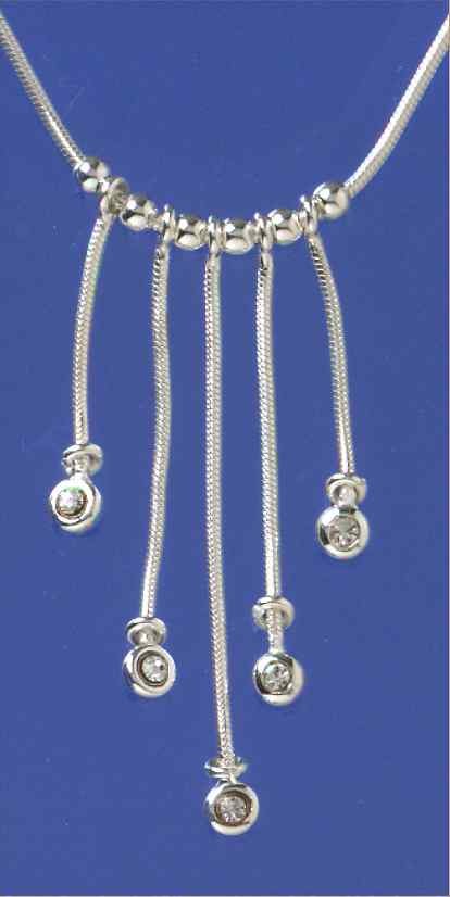 SPC SNAKE CHAIN WITH 5 CRYSTAL DROPS