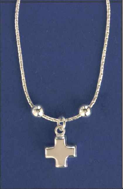 SPC CROSS PENDANT ON 17" ROUND BOX CHAIN