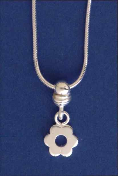 SPC 17"SNAKE CHAIN/9mm FLOWER DES.DROP =