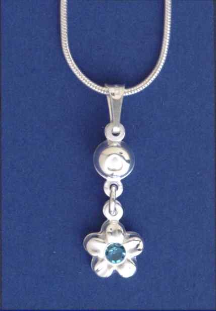 SPC 16"SNAKE CHAIN/IMM.STONE FLOWER DROP