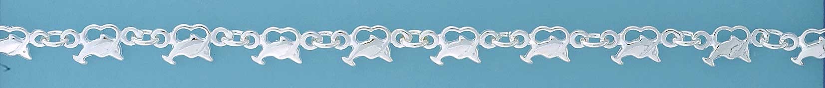 SPC DOLPHINS THROUGH HEARTS BRACELET