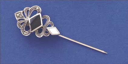 SPC ONYX/MARCASITE STICKPIN            =