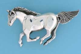 SPC CAST GALLOPING HORSE BROOCH        =