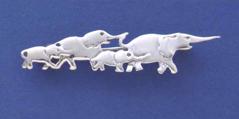 SPC WALKING ELEPHANT FAMILY BROOCH     =