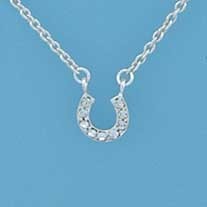 SPC 9mm CRYSTAL SET HORSESHOE/16" CHAIN=