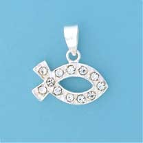 SPC CRYSTAL SET ALPHA SYMBOL PENDANT   =