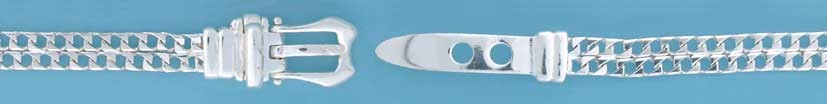 SPC 2 ROW D/C SQ.CURB BUCKLE CLASP BRAC.