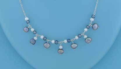 SPC GREY/WHITE PEARL NECKLACE