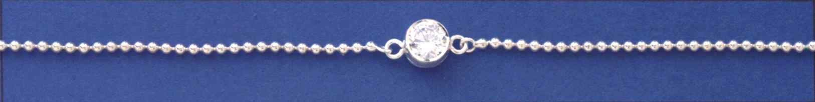 SPC BEAD BRACELET WITH 8mm CZ          =
