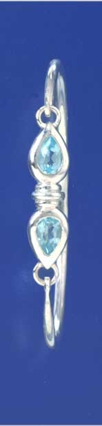 SPC 2 TEARDROP BLUE TOPAZ FANCY BANGLE =
