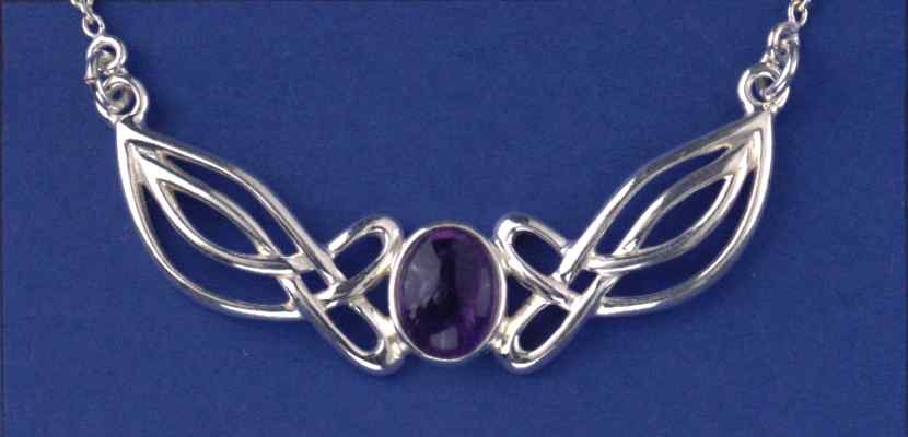 SPC OVAL AMETHYST CELTIC PEND./CHAIN   =