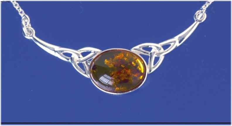 SPC16x12 OVAL AMBER CELTIC PEND.ON CHAI=