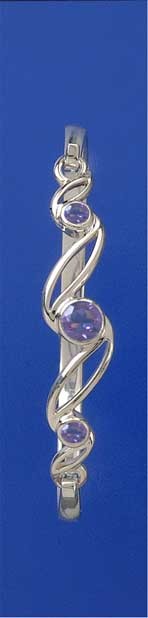SPC 3 STONE AMETHYST CLIP BANGLE       =