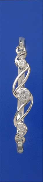 SPC 3 STONE CZ CLIP BANGLE             =