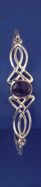 SPC 10x8 OVAL AMETHYST CELTIC BANGLE   =