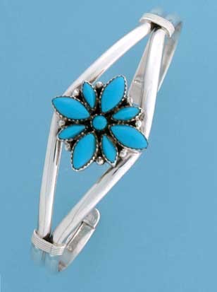 SPC TQ FLOWER D SECT.WIRE CUFF BANGLE  =