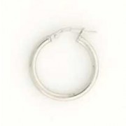 GWT 20x2mm WHITE PLAIN CREOLE HOOPS