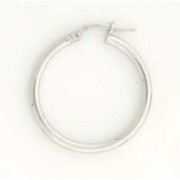 GWT 24x2mm WHITE PLAIN CREOLE HOOPS