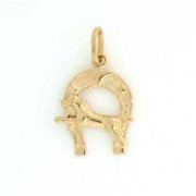 GWT HORSE IN HORSESHOE PENDANT