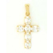 GWT 28x20mm CZ 6 STONE CROSS