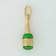 GWT GREEN ENAMEL CHAMPAGNE BOTTLE