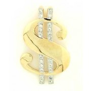 GWT CZ SET DOLLAR SIGN PENDANT