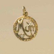 GWT CZ SET ROUND MUM PENDANT