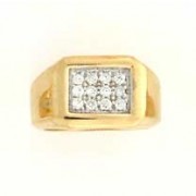 GWT 12 STONE CZ RECT.TOP SIGNET RING