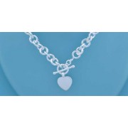 SWT 18"SOLID ROUND RING TIF HEART CHAIN