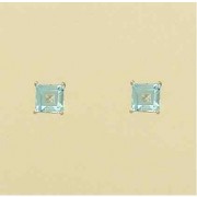 SPC 5mm SQUARE BLUE TOPAZ STUDS