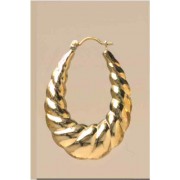 GPC LGE RIBBED CREOLE EARRING