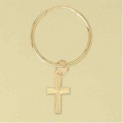 GPC 18mm HEAVY HOOP WITH CROSS FOR MEN =