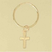 GPC 18mm HEAVY HOOP WITH CROSS FOR MEN =