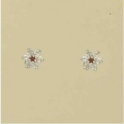 GPC GARNET/CZ SMALL CLUSTER STUDS