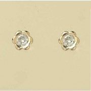 GPC 9mm CZ SET FLOWER STUDS