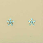 GPC 5mm CZ CLAW SET STAR STUDS-BLUE